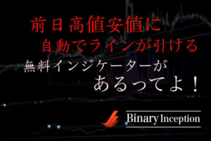前日高値安値に自動でラインが引ける無料インジケーターとは？バイナリーオプションで使えるかを解説！