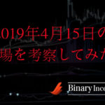 2019年4月15日(月曜日)の相場を考察！リアルタイムで解説します！