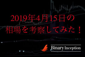 2019年4月15日(月曜日)の相場を考察！リアルタイムで解説します！