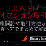 ヒロセ通商の(LION BO)オプション取引の口座開設から通貨ペアや取引方法を解説！