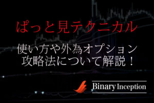ぱっと見テクニカルでバイナリー取引を攻略！使い方や選べる外為オプションについて解説！